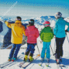 Family Skiing Diamond Painting