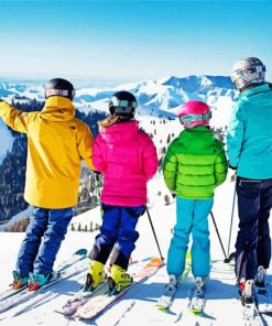 Family Skiing Diamond Painting