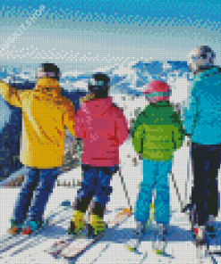 Family Skiing Diamond Painting