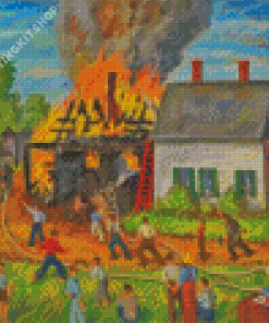 Fire At East Orrington By Waldo Peirce Diamond Painting