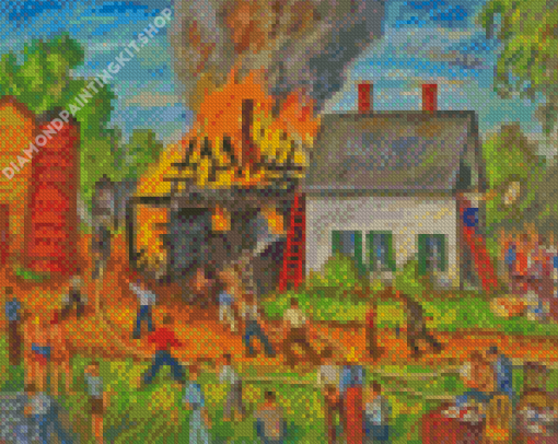 Fire At East Orrington By Waldo Peirce Diamond Painting