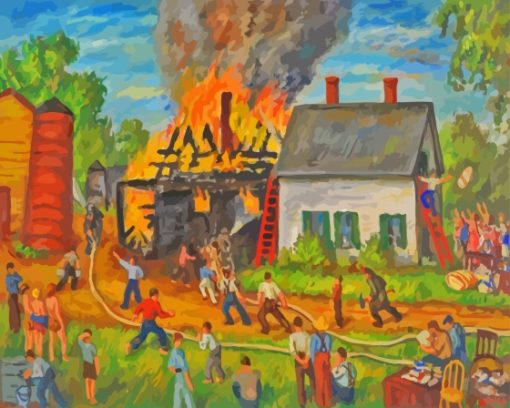 Fire At East Orrington By Waldo Peirce Diamond Painting