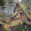 Forest Cabin Diamond Painting