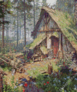 Forest Cabin Diamond Painting