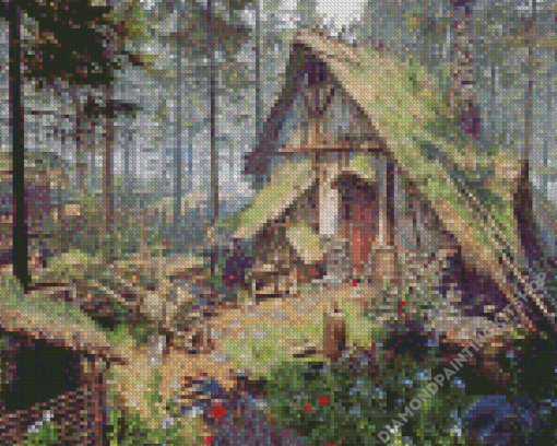 Forest Cabin Diamond Painting