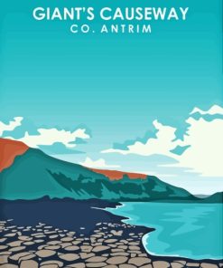 Giants Causeway In Co Antrim Poster Diamond Painting