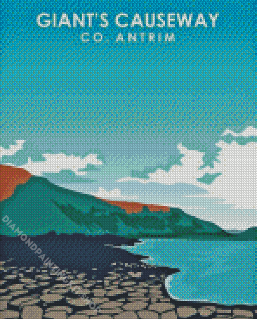 Giants Causeway In Co Antrim Poster Diamond Painting