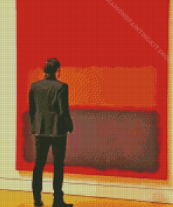 Man Watching Color Field Diamond Painting