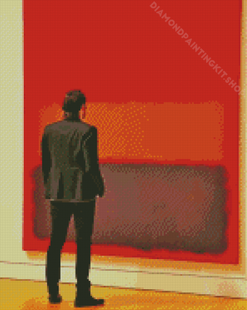 Man Watching Color Field Diamond Painting