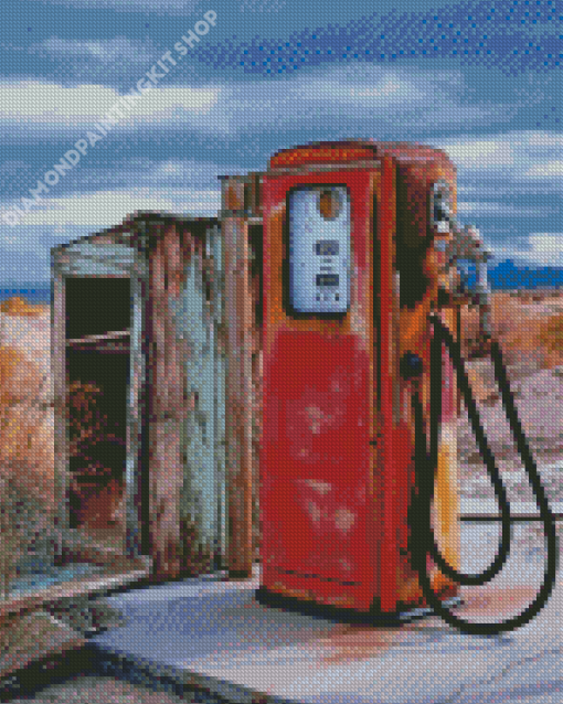 Retro Old Gas Pump Diamond Painting