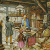 Vintage Book Store By Anton Pieck Diamond Painting