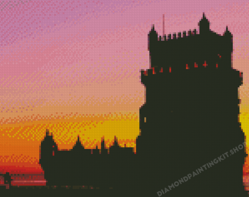 Belem Tower Silhouette Diamond Painting