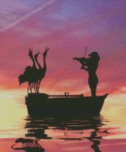 Bird And Violinist Silhouette diamond painting