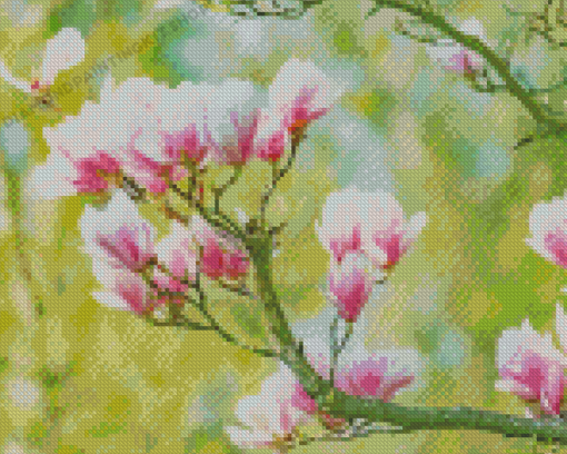 Blooming Magnolia Flower Diamond Painting