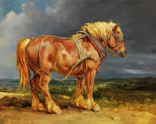 Brown Shire Horse Diamond Painting