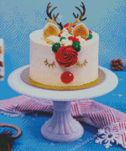 Christmas Reindeer Cake Diamond Painting