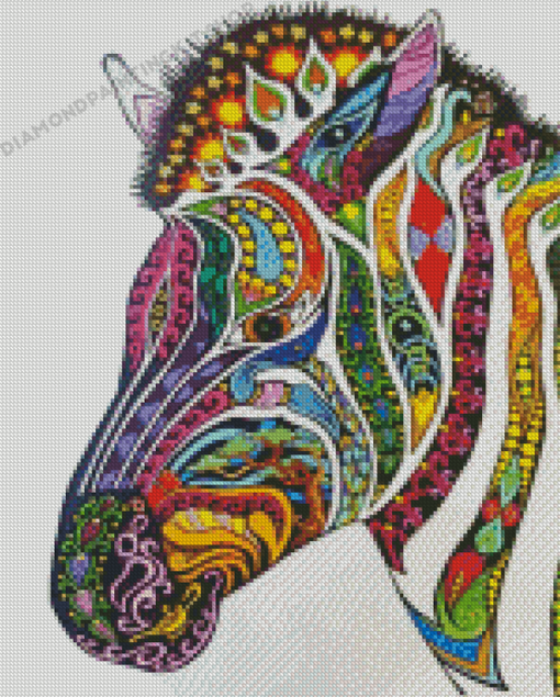 Colorful Mandala Zebra Diamond Painting