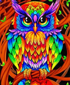 Colorful Mandala Owl Diamond Painting