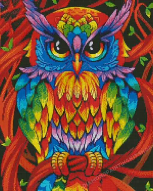 Colorful Mandala Owl Diamond Painting