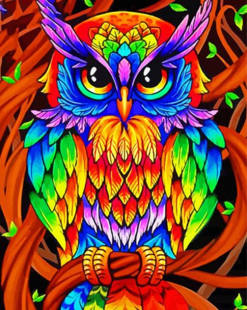 Colorful Mandala Owl Diamond Painting