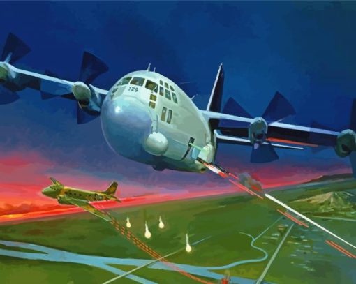 Military C130 Plane Diamond Painting