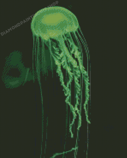 Neon Green Jellyfish Diamond Painting