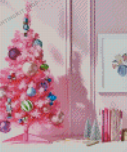 Pink Christmas Tree Diamond Painting