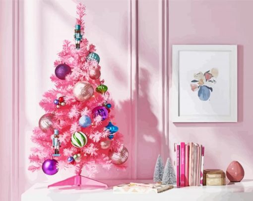 Pink Christmas Tree Diamond Painting