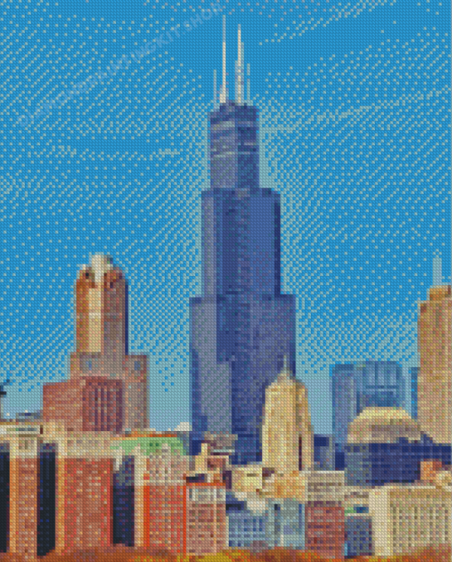 Willis Tower Chicago City Diamond Painting