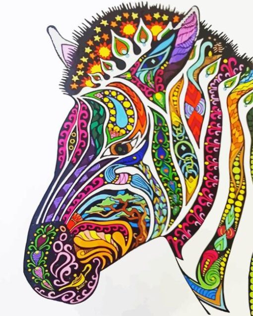 Colorful Mandala Zebra Diamond Painting