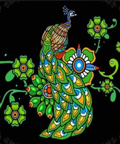 Colorful Peacock Bird Mandala Diamond Painting