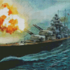 Military Bismarck On Sea Diamond Painting