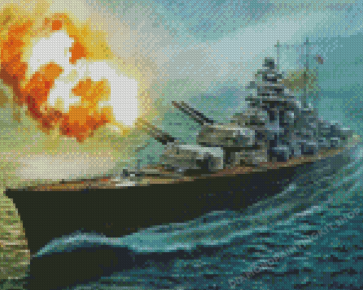 Military Bismarck On Sea Diamond Painting