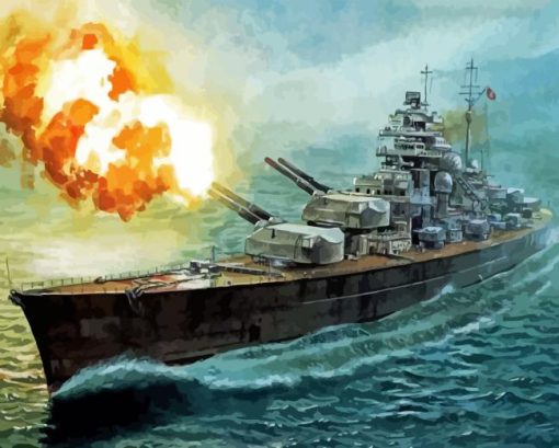 Military Bismarck On Sea Diamond Painting