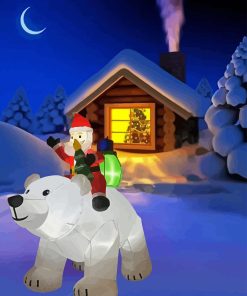 Polar Bear And Santa Diamond Painting