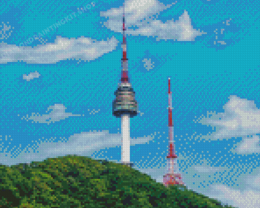 Seoul Tower Namsan Diamond Painting