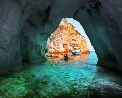 Blue Cave Zante Diamond Painting