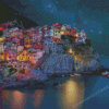 Night In Manarola Italy Diamond Painting