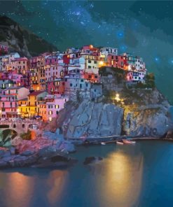 Night In Manarola Italy Diamond Painting