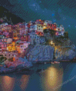 Night In Manarola Italy Diamond Painting