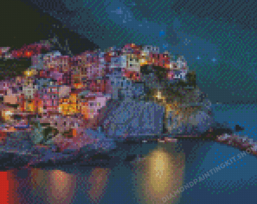 Night In Manarola Italy Diamond Painting