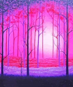 Pink Forest Art Diamond Painting