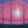 Pink Forest Art Diamond Painting