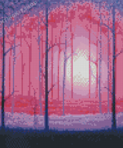 Pink Forest Art Diamond Painting