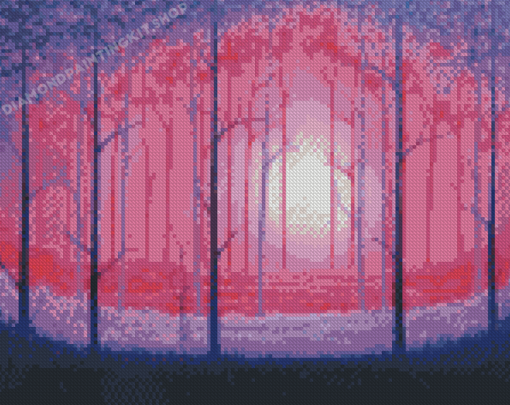 Pink Forest Art Diamond Painting