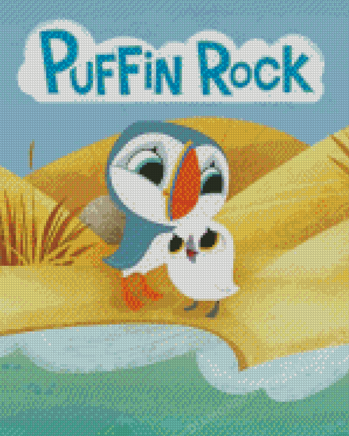 Puffin Rock Poster Diamond Painting