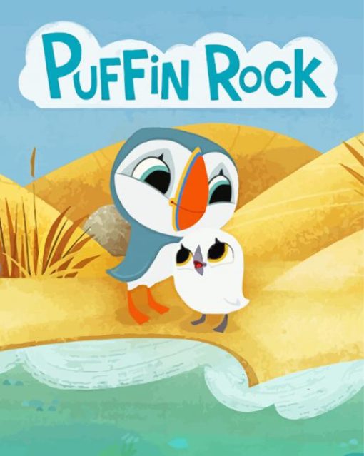 Puffin Rock Poster Diamond Painting