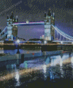 Raining London Tower Bridge Diamond Painting