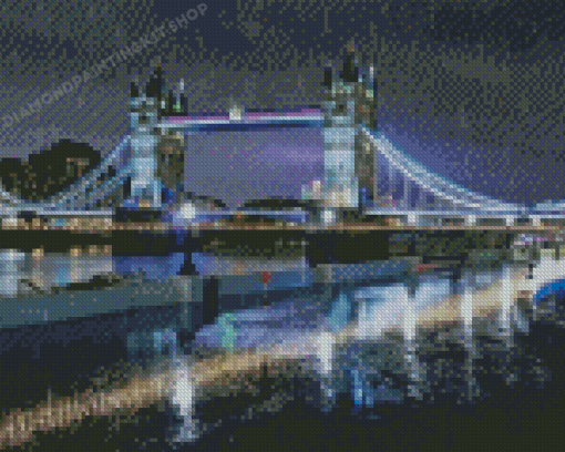 Raining London Tower Bridge Diamond Painting