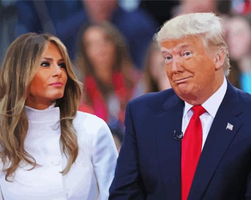 Trump And His Wife Milana Diamond Painting